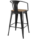 Modway - Promenade Tabouret de bar - Noir - Ensemble de 4-Capacité de poids des selles : 331 lb