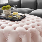 Modway - Amour Gros rond à boutons touffés Performance Velvet Ottoman - Rose-Tissu résistant aux taches durable