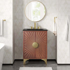 Modway - Daylight 24" Vanette de salle de bain - Noyer noir-Bassin d’évier en céramique