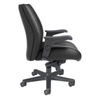 Nightingale - Fauteuil de direction à dossier moyen President - Noir-Bras réglables en hauteur avec accoudoirs en polyuréthane