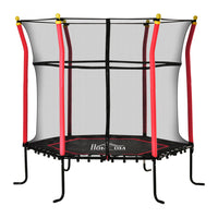 Soozier - Trampoline pour enfants avec filet de protection - 64" de diamètre - Rouge-Offrez à votre enfant des heures de plaisir rebondissant avec ce mini trampoline 