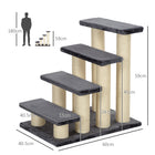 PawHut - Escalier pour animaux 4 niveaux 4 marches griffoir pour chat mobilier à griffer gris foncé-Ces marches pour chien comprennent diverses plateformes pour toutes les activités telles que dormir, faire de l'exercice, se détendre et jouer 
