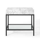 Modway - Kingsley Acier inoxydable noir de 36" Vanette de salle de bain - Noir Blanc-Vanité de salle de bain Glam Deco