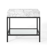 Modway - Kingsley Acier inoxydable noir de 36" Vanette de salle de bain - Noir Blanc-Vanité de salle de bain Glam Deco