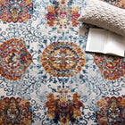 Modway - Entourage Treillis marocain floraux vieillis Kensie Tapis de 5 pi l x 8 pi L - Ivoire Bleu Rouge Orange Jaune-Protégez les planchers contre le passage des piétons / du mobilier
