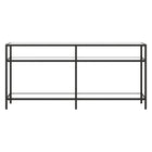 Hudson&Canal - Console Sivil 64" L - Bronze noirci-Comprend un plateau et des étagères en verre trempé