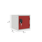 Ceha Canada - Caisson-casier cubique OKK de 12 po - Porte rouge-SERRURE À CYLINDRE SÉCURISÉE : Inclut une serrure à cylindre fiable avec 2 clés pour une sécurité renforcée