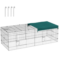 PawHut - Cage pour petits animaux pour poules, lapins, chinchillas 87 po L x 34 po l x 28 po H-Non seulement pour une utilisation intérieure, mais aussi extérieure 