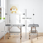 PawHut - Table de Toilette pour Chien Réglable avec 2 Harnais de Sécurité - Noir-Deux sangles pour maintenir votre chien en place de manière sûre et sécurisée pendant la toilette