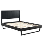 Modway - Alana Bois Plate-lit complet avec cadre angulaire, Noir-Cadre complet de plate-forme