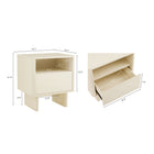 Manhattan Comfort - Ensemble de 2 tables de nuit modernes Ella 39,4" - Crème-Des bords lisses et arrondis ajoutent un charme moderne et améliorent la sécurité