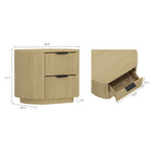 Manhattan Comfort - Olivia 26,5" Table de nuit moderne - Chêne naturel et noir - Lot de 2-Poignées de tiroir horizontales glamour en métal avec finition au choix noire ou dorée