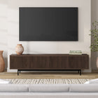 Hudson&Canal - Meuble TV Whitman pour téléviseurs jusqu'à 85 pouces - Alder Brown-Fabriqué en acier robuste et en matériaux MDF dans une finition brun aulne fabriquée à la main