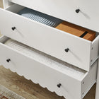 Modway - Emmeline 5 tiroirs festonnés Poitrine, Blanc-Glissières de plancher sans marquage