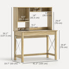 HOMCOM - Bureau d'ordinateur avec rangement - 41,3 po L x 19,7 po l x 54,1 po H - chêne-Hauteur de bureau confortable et espace adapté pour des séances de travail faciles