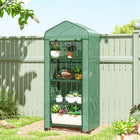 Outsunny - serre portable 27 po L x 20 po l x 65 po H avec 4 étagères et roulettes, vert-Idéal pour les passionnés de jardinage, les amateurs et les amoureux des plantes
