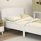 Qaba - Cadre de lit pour filles et garçons, mobilier de chambre - blanc-Offre chaque nuit un espace de sommeil sûr et paisible
