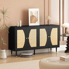 HOMCOM - Buffet 55,1 po L, armoire de rangement - noir-Le dispositif anti-basculement vous permet de le fixer au mur pour plus de sécurité 