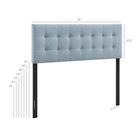 Modway - Emily Tissu tapis Tête de lit King Size, Bleu ciel-Touffage de boutons