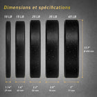 MotionGrey - Disques de musculation premium - Disques olympiques pour entraînement de force - 35 lb - Noir - Lot de 2-4