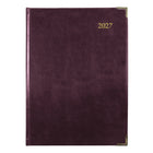 Brownline - 2027 agenda hebdomadaire Executive avec reliure cousue – 10 3/4 po x 7 3/4 po – couleurs assorties – trilingue-Calendriers de 8 mois sur chaque page
double