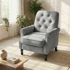 HOMCOM - Fauteuil d’appoint style milieu du siècle moderne avec assise épaisse rembourrée pour chambre - gris-Dimensions totales : 27,2 po l x 29,5 po p x 35,4 po H (69 x 75 x 90 cm)  
