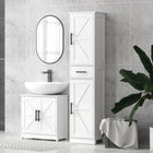 HOMCOM - Armoire de rangement haute et étroite pour salle de bain 67 po - blanc-Deux étagères réglables répondent à des besoins de rangement variés 