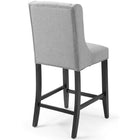 Modway - Baronet Tissu rembourré Tabouret de comptoir - Gris clair - Ensemble de 2-Pieds en bois massif