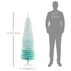 HOMCOM - Sapin de Noël artificiel fin - sapin de Noël crayon - bleu dégradé-Sûr et stable avec une base en plastique robuste pour le soutien