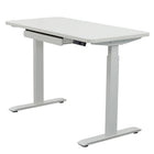 Motionwise - Bureau de la série M2 48 po de largeur, Motionwise - Bureau électrique assis-debout avec double moteurs et tiroir coulissant - Blanc-Réglage électrique de la hauteur : Changez facilement entre position assise et debout avec une hauteur ajustable entre 28 po et 48 po, réduisant les douleurs dorsales et améliorant la posture grâce à un système robuste à double moteur offrant des ajustements plus rapides et plus fluides