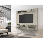 Manhattan Comfort - Centre de divertissement flottant moderne Plaza 64,25 po - Blanc cassé-Recommandé pour un téléviseur de 50 pouces