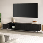 Hudson&Canal - Meuble TV Whitman pour téléviseurs jusqu'à 85 pouces - Grain noir-Dimensions du produit : 15,5" L x 78,5" l x 20" H