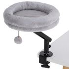 PawHut - Lit de bureau pour chat, rotation à 360°, hauteur réglable pour le travail à domicile ou au bureau-Se fixe à votre bureau pour économiser de l'espace, gardant votre chat près de vous 