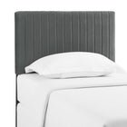 Modway - Keira Performance Velvet Tête de lit jumelée, Gris-Tissu résistant aux taches durable