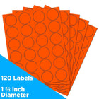 JAM Paper Sceaux autocollants ronds, 1 2/3 po dia., rouge néon, 120/paquet-Rouge néon