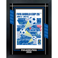 Philadelphia 2026 FIFA World Cup - Photoglass encadre - 20" x 26"-Affiche officielle de ville hote FIFA Coupe du Monde 2026