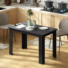 HOMCOM - Table à manger moderne 47 po avec effet bois - noir-Design compact adapté aux petits espaces avec style et fonctionnalité 