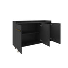 Manhattan Comfort - Buffet Bradley 53,54 po style Mid-Century Modern - Noir-Caractéristiques style unique à tremper plateau supérieur ajoutant sophistication et beauté