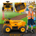 Qaba - Véhicule de construction pour enfants 12V à batterie avec benne électrique - jaune-Lecteur de musique intégré avec connexion sans fil pour plus de plaisir à chaque trajet 