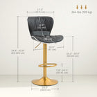 HOMCOM - Tabourets de bar pivotants à hauteur de comptoir réglable - noir - paquet de 2-Assise et dossier courbés avec rembourrage épais assurant un soutien ergonomique pendant l’utilisation 
