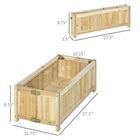 Outsunny - Bac de jardin surélevé pliable - 27,6 po L x 11,6 po l x 9,8 po H - naturel-Les plates-bandes surélevées empêchent la pousse des mauvaises herbes 
