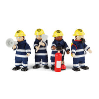 Bigjigs Toys - Figurines de pompiers, lot de 4-Développe la coordination main/œil, la motricité fine et la dextérité