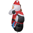 GEMMY - Scène de Noël gonflable avec Père Noël, rennes et pingouins - 135 cm x 229 cm-Se gonfle automatiquement en quelques secondes