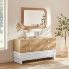 Modway - Nolia Bloc de couleur à 6 tiroirs Commode, Chêne Blanc-Poignées rondes en bois