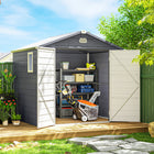 Outsunny - abri de jardin 8 pi x 6 pi-Plastique en résine de polypropylène et aluminium pour une longue durée de vie

