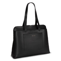 Nextech - Fourre-tout d'affaires pour femmes avec compartiment pour ordinateur portable de 15,6 pouces -  Noir-Design élégant et professionnel en cuir synthétique résistant à l'eau