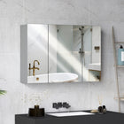 Kleankin - Armoire à pharmacie murale avec miroir - 35 po l x 24 po P - gris-Miroir extérieur pour une meilleure préparation du maquillage ou du rasage le matin 