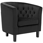 Modway - Prospect Performance Velvet Fauteuil - Noir-Fauteuil de style Chesterfield