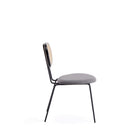 Manhattan Comfort - Lot de 2 chaises de salle à manger Jardin 48,5 cm style industriel chic, rembourrées, noir et gris-Hauteur d’assise : 44,5 cm avec une capacité de charge de 125 kg