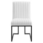 Modway - Indulge Chenal Touffé Tissu Chaise à manger - Blanc-Capacité de poids de la chaise : 330 lb.
